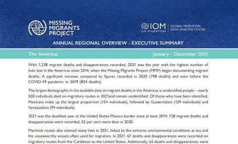 Americas: Missing Migrants Project Annual Regional Overview 2021